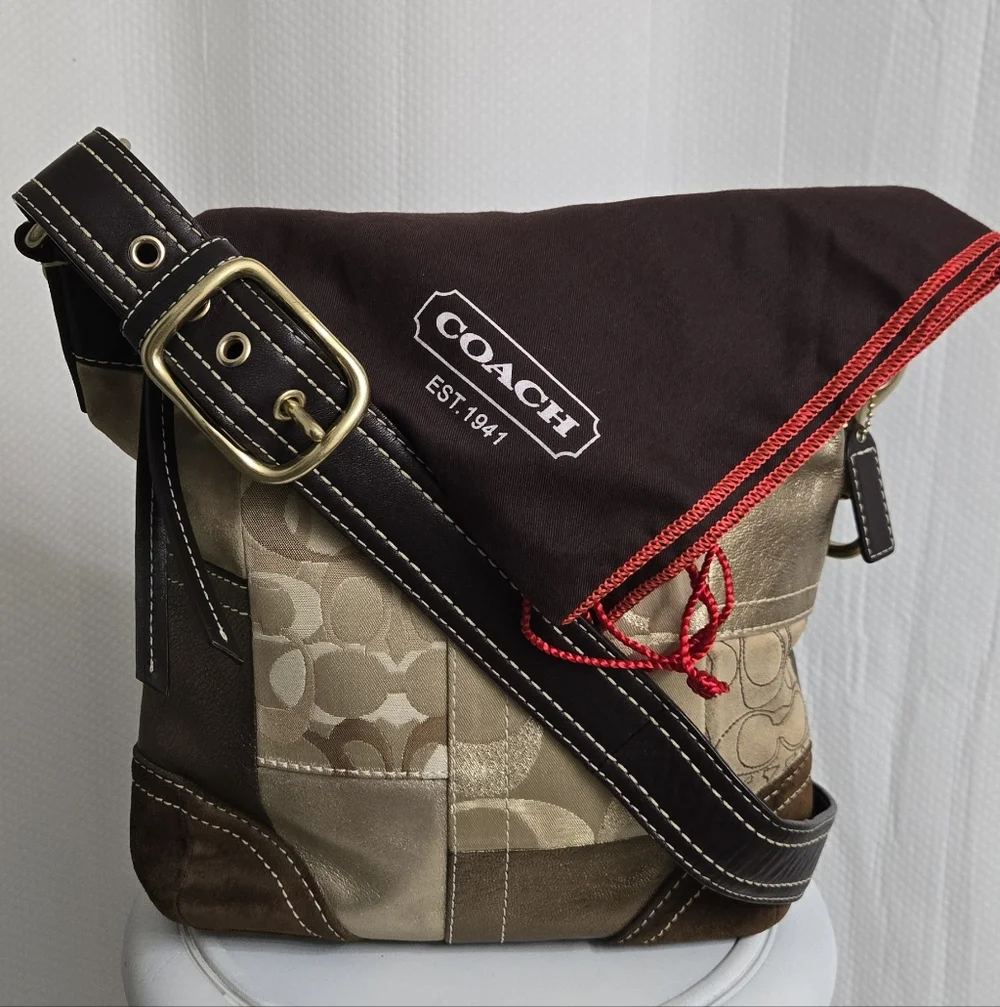 EUC Vintage Coach 2006 Metallic Patchwork Crossbody Bag w/Dust Bag - Picture 1 of 11
